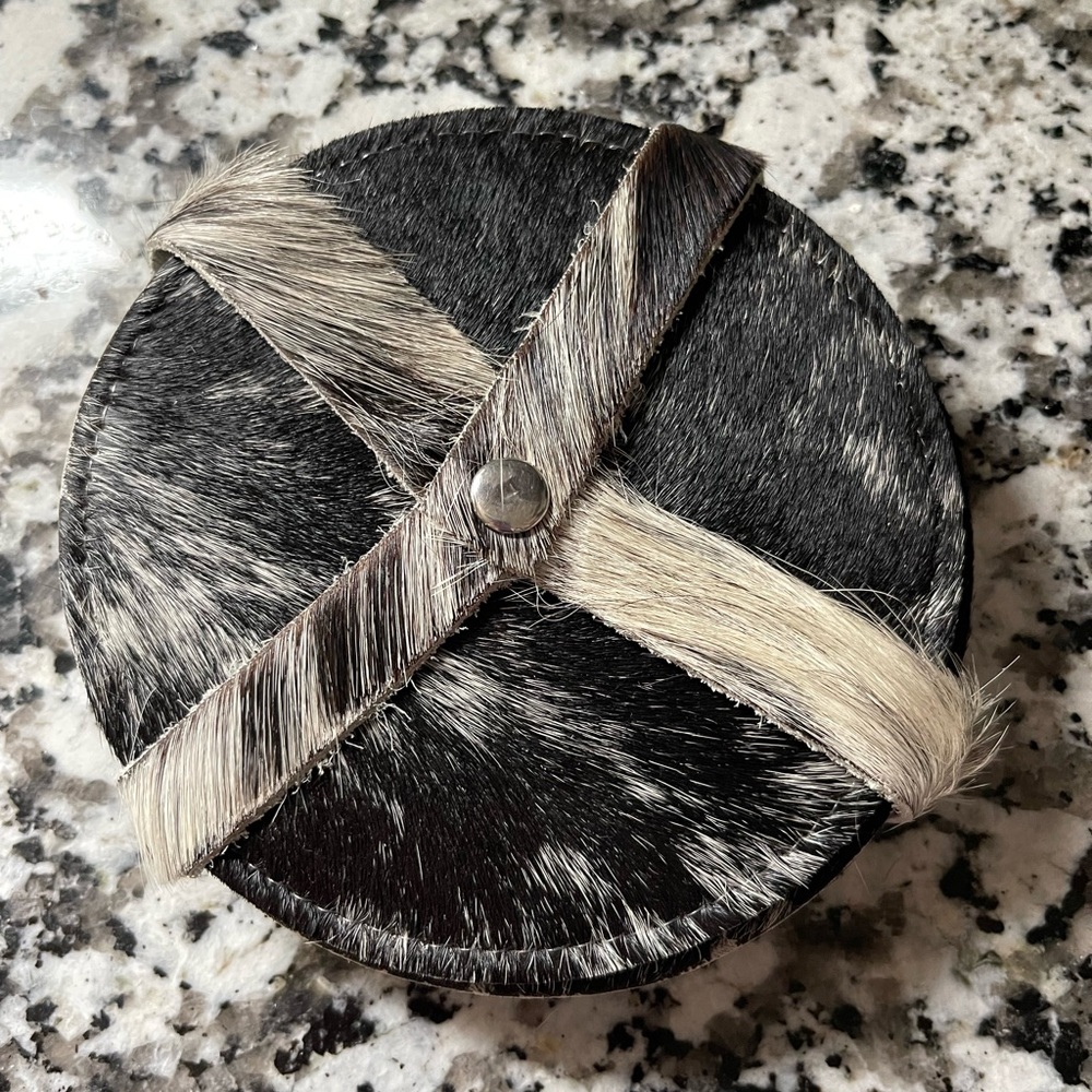 Cowhide coaster set